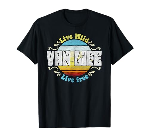 Van life - Live Wild Live Free - Vintage Hippie Camper Van...