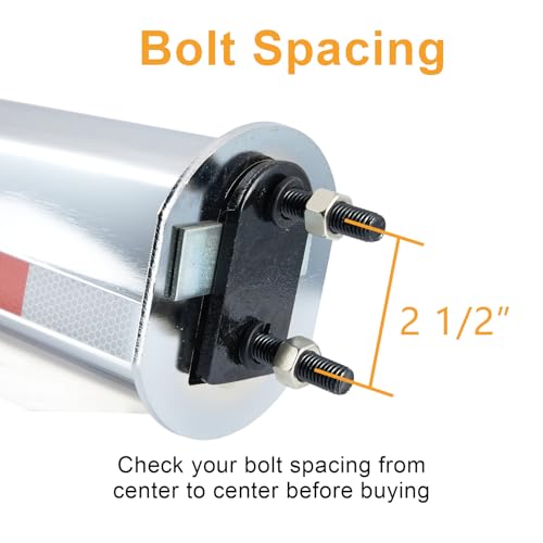 Image of Chrome Straight Mud Flap Hanger with Reflective Tape,Spring Loaded Mudflap Holder,30 inch Length,2 1 /2 inch Bolt Spacing,for Semi Truck (2 1 /2 inch)