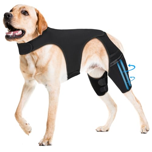 Image of Supet Dog Knee Brace for Torn Acl Hind Leg, 4 Stabilizers Dog Leg Braces for Back Leg, Adjustable Hip Support to Reduces Pain, Ligament Injuries & Luxating Patella for Small Medium Large Dogs, 2XL