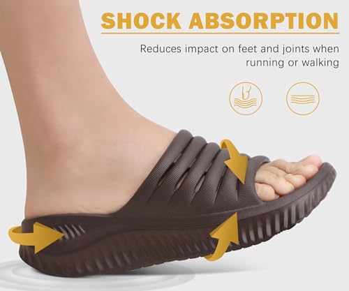 Image of KuaiLu Womens Recovery Sandals With Comfortable Plantar Fasciitis Support,Ladies Orthotic Open Toe Sport Slides Thick Cushion Reduces Stress on Feet,Joints & Back Post-Exercise