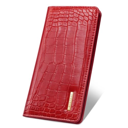 Image of Wallet Women Bifold Faux Crocodile Leather Slim Thin Long Wallets | RFID Blocking, Alligator Texture, Luxury, Credit Cards Holder, Female Woman Ladies Purse,Zipper Coin Pocket, Burgundy Croc
