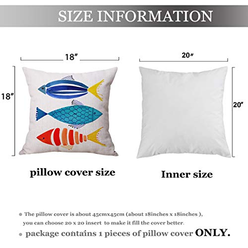 Jes&Medis Linen Cotton Print Square Decorative Throw Pillow Case Cushion Cover For Bed Couch Car 18 X 18 Inches #TOP3