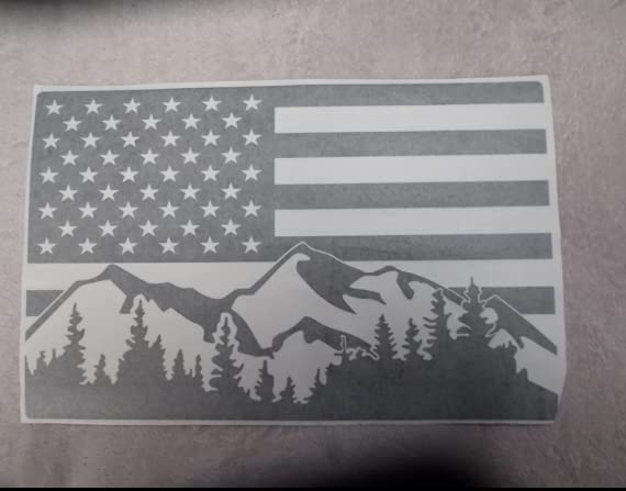 Image of Xinghe for Nissan Frontier 2013-2025 2026, American Flag Decals for Truck Back Middle Window, Matte Black USA Flag Decal for Truck Back Sliding Window