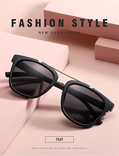 XINXIN Street Shot Retro Square Frame Men's Sunglasses, Outdoor Holiday Glasses (Color : E, Size : Medium)2