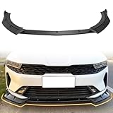 MODILOVER Front Bumper Lip Spoiler, Compatible with 2021-2024 Kia K5 EX/LX/LXS (Not Fit GT, Gt-Line), PP Matte Black Ikon Style Add-on Front Splitter Air Dam Chin Protector, 3 Pieces