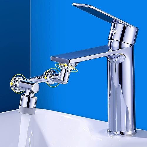 Image of VENDERE Universal Splash Filter Faucet 1080 Large-angle Rotating Robotic Arm Faucet Extender Dual Sprayer Universal Rotating Faucet Aerator with 2 Modes Large Angle Sink Accessories.