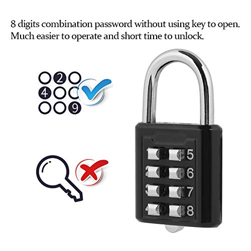 Image of Digital Password Padlock Lock, Zinc Alloy Keyless Coded Lock Luggage for Door Window Cabinet Padlocks & Hasps Suitcase Backpack