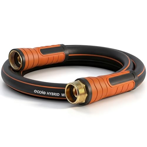 Image of Garden Hose 3ft x 5 /8 inch, Heavy Duty Water Hose, Flexible and Durable, Kink Resistant Lightweight Hybrid Hose, Leakproof Yard Hose with Male to Female Fittings