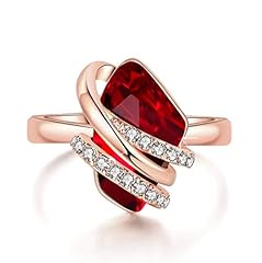 January July Birthstone - Ruby Red Crystals Rose Gold Plated