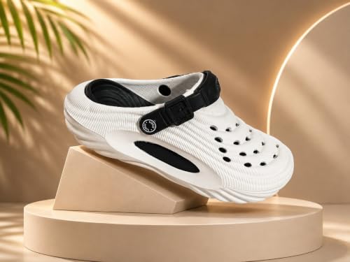 Image of Men's Clogs Mules for Men & Boys - CreamComfortable, Lightweight, Non-Slip, Waterproof, Stylish, Classic, Casual, Everyday Mules