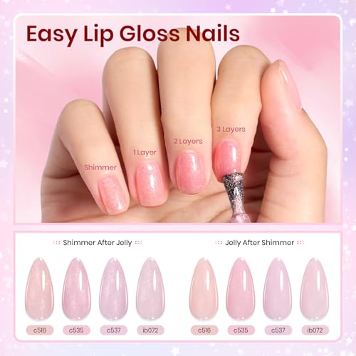 Image of Beetles Jelly Gel Nail Polish Set, 20 Colors Nude Pink Gel Nail Kit