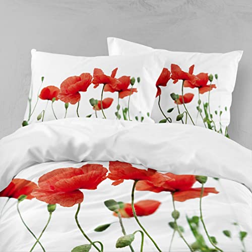 Housse de couette fleurie pour grand lit de 2 personnes