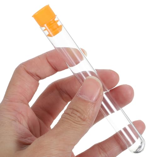 Image of 10Pcs Transparent Needle Storage Tubes Organizer for Sewing Cross Stitch Beads and Small Parts Portable Needle Holder with Colored Caps 4.33In