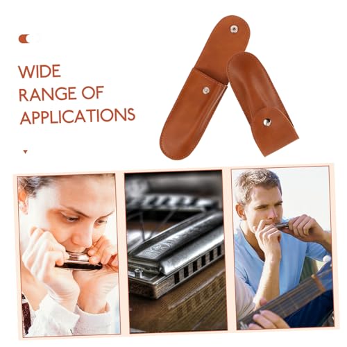 VINTORKY Tragbare Mundharmonika Tasche – 2 Stück Pu Leder Etui Für Mundharmonika Schützende Hülle Für Unterwegs Kompakt Und Leicht