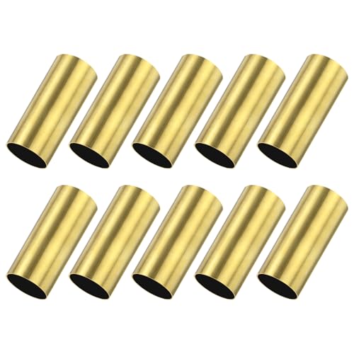 M METERXITY 10-Pack 20mm Brass Round Tube, 8mm OD 0.2mm Wall Thickness Short Brass Seamless Tubing for DIY Crafting/Decorating, Small Metal Straight Pipe [0.31x0.008x0.79IN]
