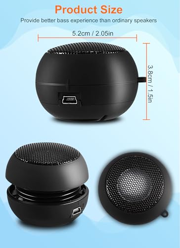 Portable Mini Speaker USB Wired Small Speakers with 3.5mm Aux Input Jack, Travel Speakers for Laptop Computer MP3 Player Speaker for Mobile Phone, MP3, PC