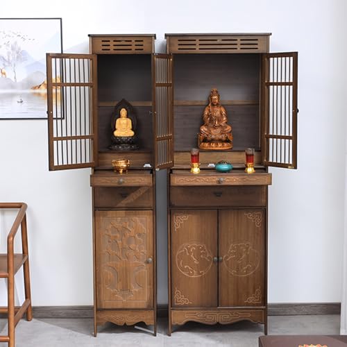 HPIRFYE Altar Table with Storage, Temple Buddha Stand, Large Ceremony Table for Family Worship Use