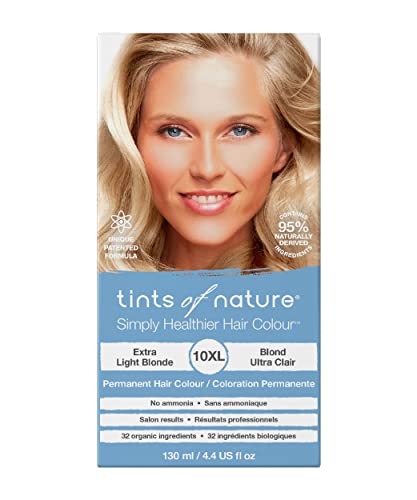 Tints of Nature 10XL Rubio extra claro, Tinte permanente de cabello, apto para veganos, 95% natural, sin amoníaco, parabenos ni propilenglicol, 1 paquete Cover