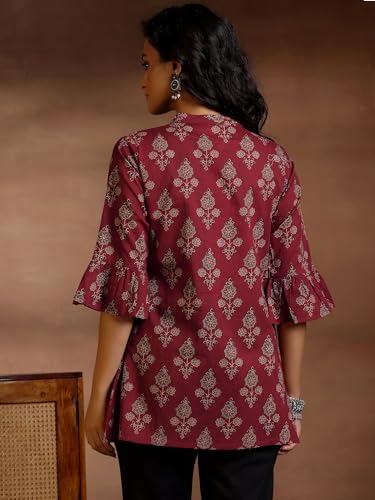 Image of Libas Printed Cotton A-Line Kurti for Women