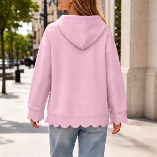 Hooded Sweatshirts for Women Cotton Calloped Hem Comfortable Sweat Shirts - image 3