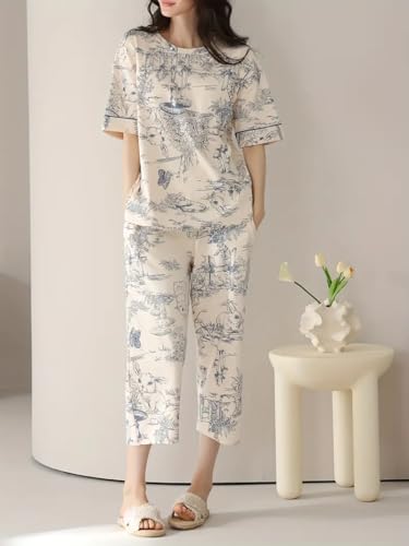 Image of Louis Luxe Womens Korean Night Dress || Full Pyjama Set || Korean Nightsuit || Women Nightwear ||Round Neck Full Sleeve Nightsuit || Loungewear || Everyday Nightdress (ND-17)