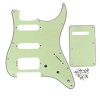 FLEOR 11 trous ronds d’angle HSS guitare Strat Pickguard et Backplate Set pour Etats-Unis/Stratocaster Mexique 4 vis de… - Les Beatles, Paul McCartney, John Lennon, RIngo Starr, George Harrison