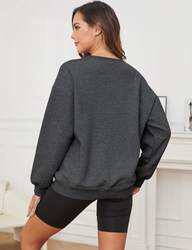 Image of Gihuo Women's Fleece Sherpa Lined Crewneck Pullover Sweatshirt