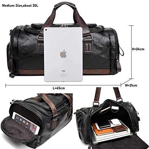 Bolsa de ginástica esportiva de couro PU masculino bolsa de viagem para homens e mulheres Sacos notu