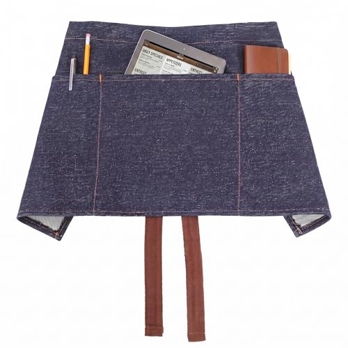Demi-tablier denim court pour restaurant jardinage maison cuisine art peinture