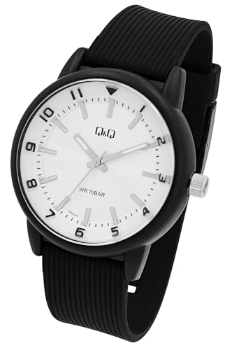 Imagen de Q&Q Reloj analógico para hombre, silicona, cuarzo