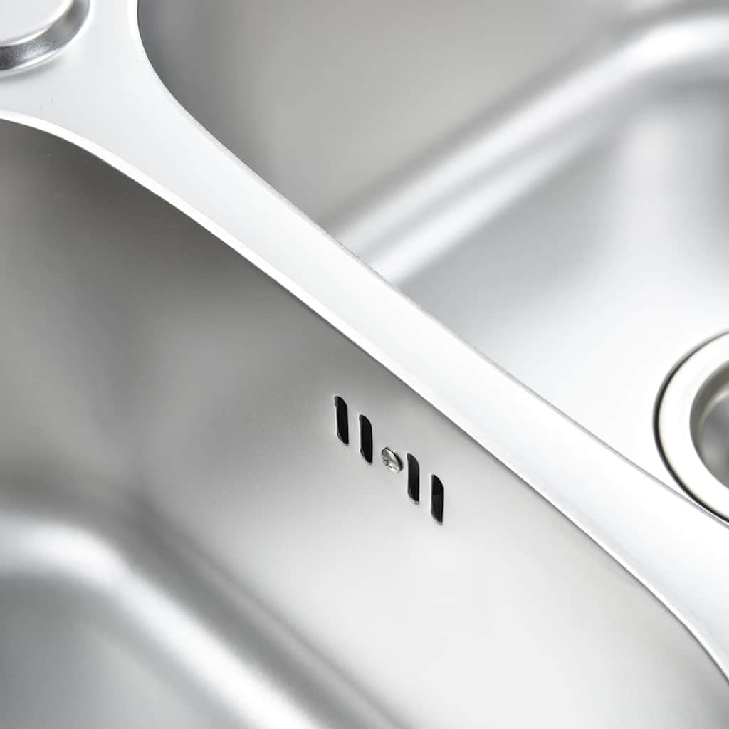 Fregadero doble de acero inoxidable con colador y sifón, doble lavabo extraprofundo para sartenes grandes, resistente a los arañazos, resistente a las manchas, duradero, fácil de limpiar y montar,