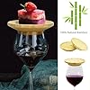 Ukisisi Verre À Vin Charcuterie Topper,2/4/6 Pièces Topper Sous Verre Charcuterie Pour Verre A Vin,Topper En Verre À Vin En Bambou,Topper En Verre À Vin,Topper En Verre De Vin De Charcuterie