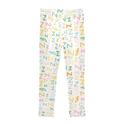 ZZKKO Girls Leggings Letter Z Toddler Girls Clothes Leggings for Girls Toddler Girls Leggings 3-4T2