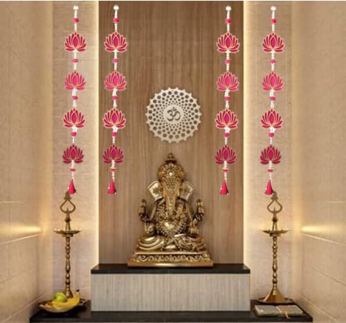 Image of True Decor Hangings for Diwali Decoration Pooja Mandir Decoration Items Side Hanging Toran || Height 30 Inch || Pack of 2