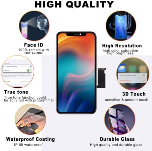 for iPhone XR Screen Replacement Kit COF Full HD LCD Display 6.1 inch (Model A1984, A2105, A2106, A2108) 3D Touch Display Digitizer Frame with Repair Tool