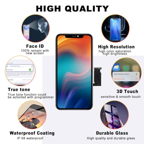 SIMDOG for iPhone XR Screen Replacement Kit COF Full HD LCD Display 6.1 inch (Model A1984, A2105, A2106, A2108) 3D Touch Display Digitizer Frame with Repair Tool