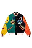 Smoke Rise Unisex All Star Varsity Jacket Hipster Urban NYC Utility Outerwear, Fur Jacket and Wool Melton Jacket Green Medium