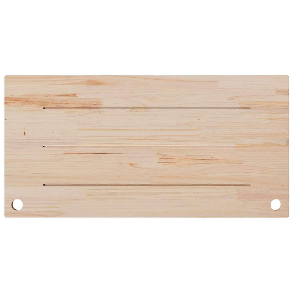 Piano da scrivania, 110 x 60 x 2,5 cm, in legno di pino massiccio, laccato bianco, piano di lavoro con passacavi, angoli arrotondati, per tavolo PC, ufficio, fai da te