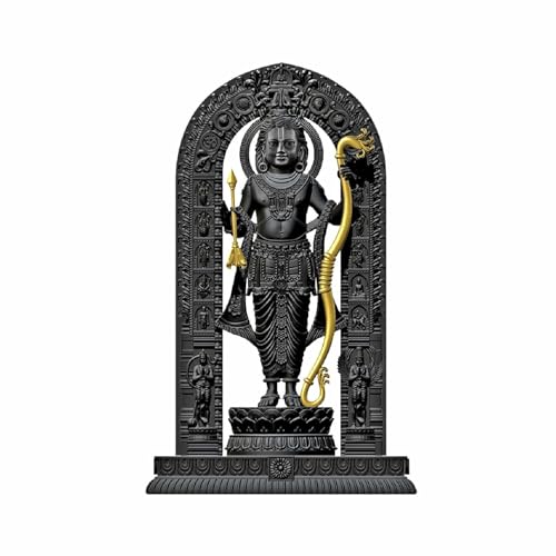 Image of JD FRESH 8 Inch Shree Ram Lalla Murti /God Idols /Ayodha's Shree Ram Statue /Home Decor /Decorative Items for Living Room /Office /Show Piece /Resin /Religious (Black&Gold)