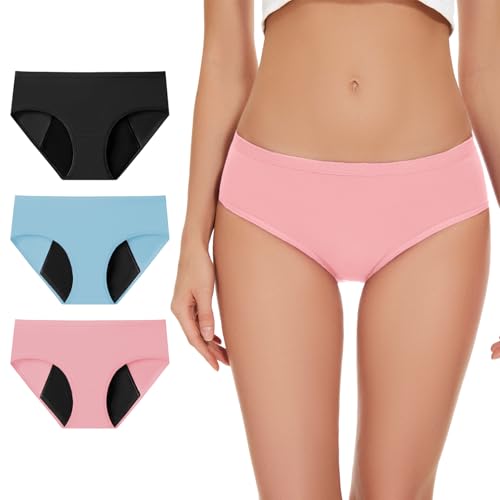 ALLBASE Cotton Period Underwear for Women, Leakproof High Absorbency Panties for Heavy Flow...
