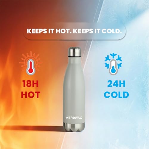Image of 304 Stainless Steel Viva Insulated Flask 500ml | Hot & Cold 24 Hours | Double Wall, Lightweight, Leak Proof, BPA-Free Bottle | Ideal for Office, Gym, School, Travel (Grey, Pack of 1)