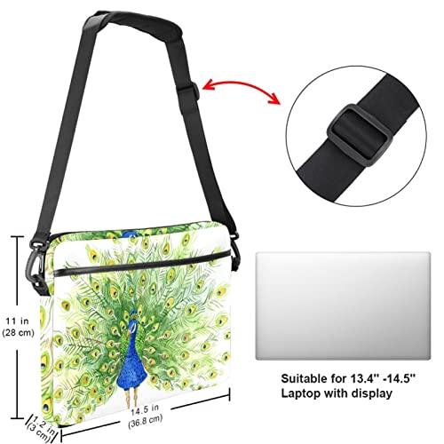 Sac ordinateur 13-14 pouces paon aquarelle multicolore pour PC portable