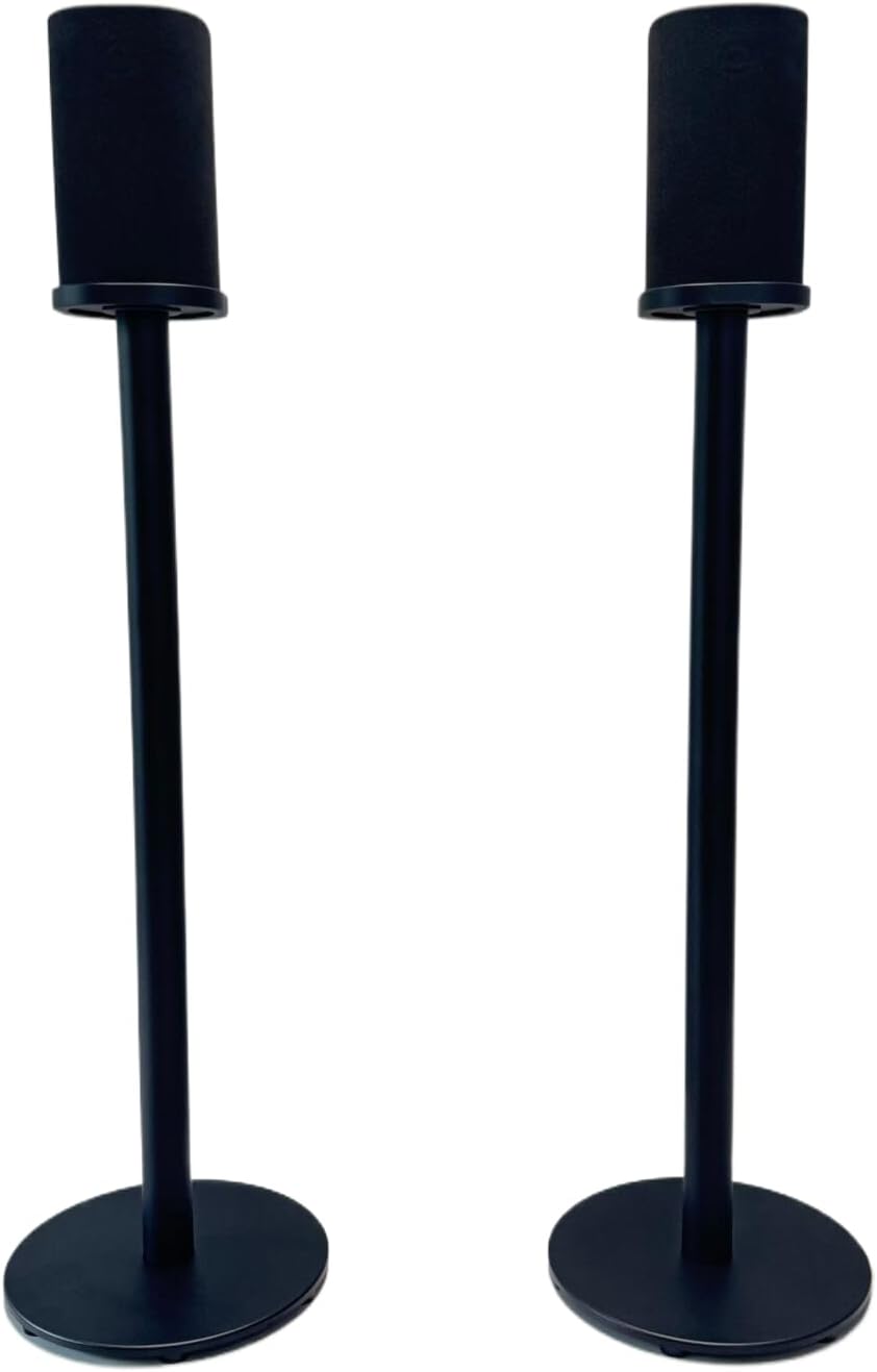 Aluminum Alloy Speaker Floor Stand Compatible with Sony BRAVIA Theater Rear 8 SA-RS8 Wireless Rear Speakers, with Hidden Power Cord and Easy Installation (Black Pair)