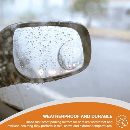 ARVO Blind Spot Mirrors for Cars – Adjustable 360° Rotating HD Glass Convex Round Mirror, Waterproof & Frameless for Maximum Rear View – Universal Fit for Cars, SUVs & Trucks – Pack of 2 - View 8