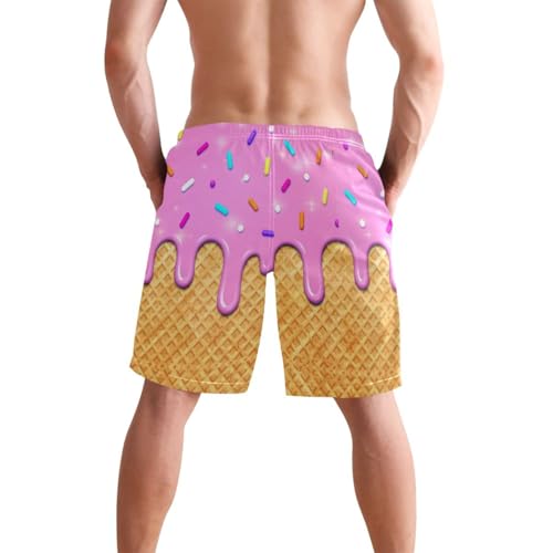 Boccsty Ice Cream Melts Cones Men's Boy's Novelty Beach Shorts Swim Trunks Summer Quick Dry Bathing Suits S-XXL3
