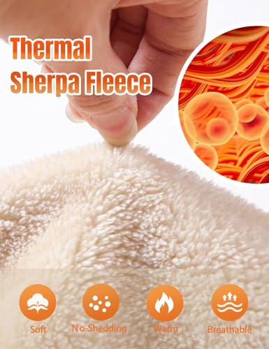 Flygo Men's Sherpa Hoodie Jacket Fleece Lined Zip Up Warm Hoodies Sweatshirt Winter Zipper Sweater Hooded Coat3