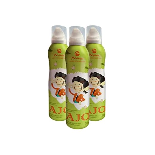 Maeva. Pack de 3 unidades de Spray de Aceite de Oliva Virgen Extra. Sabor Ajo 3 x 200ml. Recomendado para tostadas, ensaladas y su uso en crudo. Sistema "Bag on Valve" para controlar la cantidad.