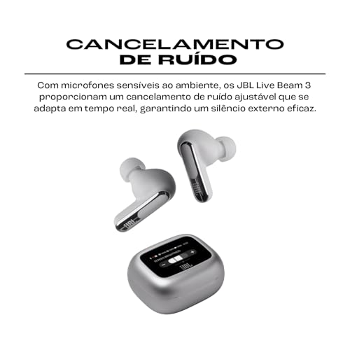 JBL, Fone de Ouvido Bluetooth, Live Beam 3, Intra Auricular, Sem Fio, Com Tela de 1.45
