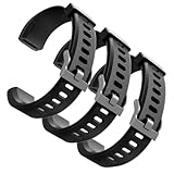 hoeslaw 3 cinturini di ricambio per ID115Plus HR, set di cinturini per orologio fitness per fitness tracker molto fit Pro, cinturini per smart watch per allenamento, ufficio, uso quotidiano (nero)