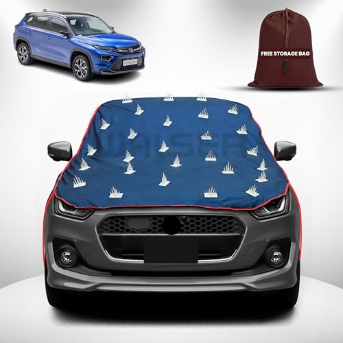 Image of WALSER Spike Car Cover for Toyota Urban Cruiser | Anti-Climb Nail Guard for Dogs & Monkeys | Protects Bonnet, Roof & Dicky | UV, Dust & Snow Protection | Spike Cover with 4 Adjustable Hook